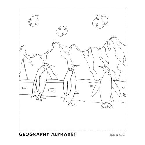 Geography Alphabet Coloring Antarctic