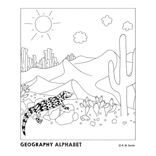 Geography Alphabet Coloring Desert