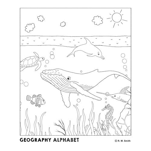 Geography Alphabet Coloring Ocean